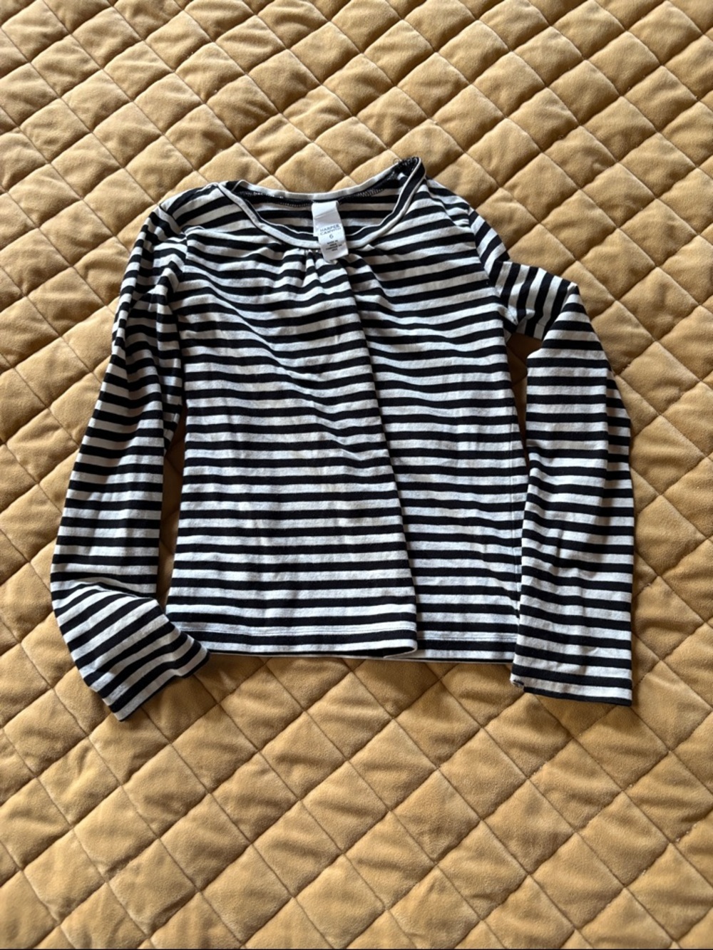 Harper Canyon Black & White Striped Long Sleeve Tee